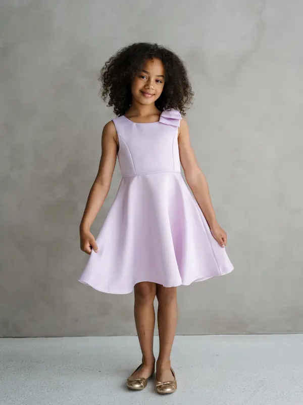 Purple bow-shoulder party dress — Teter Warm CY31 Australia